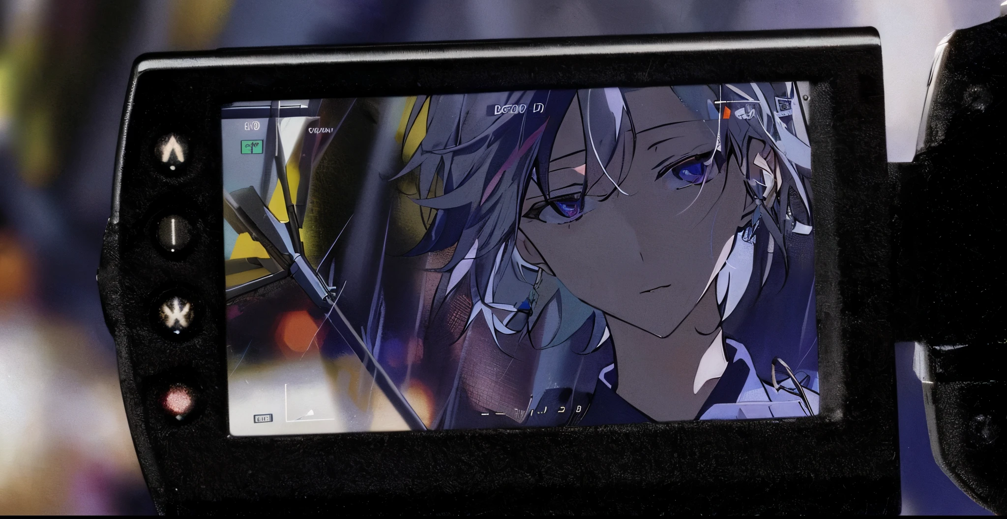 Close-up of camera，A picture of a person is displayed on the screen, best anime 4k konachan wallpaper, Animation keyframes, key point, still from tv anime, Anime style 4k, A fusion of anime style with Fujifilm, Animated movie screenshots, Close to the screen, Animation Key Visual Effects, Epic 8K HD Anime Shots, Anime still frame