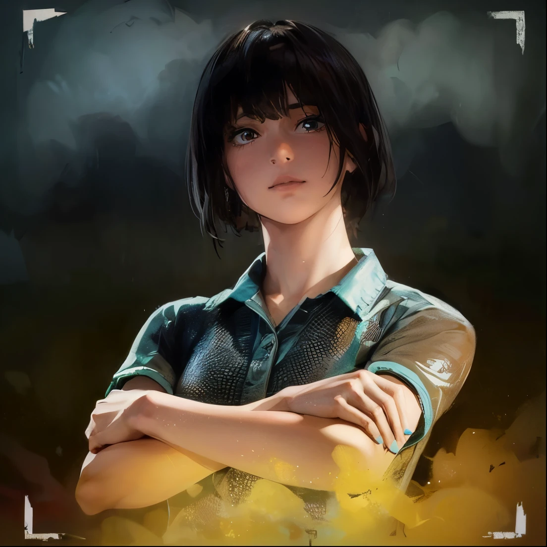 masterpiece, super high quality, beautiful, very detailed,16k, exquisite, High resolution, There is a beautiful cityscape in the background, Beautiful eyes, Beautiful skin, anime style,Kaori stands with a gun in both hands.., she is wearing a light green inner shirt、I am wearing a white denim jacket over my inner shirt.., Wearing blue distressed jeans pants, 1 girl, alone, 23 years old, sexy pubic pose gesture, cheeky pose, woman'whole body, complete diagram, anger, blush, ecstatic expression, erotic, Charming, charm, (Slender body of a muscular woman, Beautiful big breasts, Beautifully carved abs, Beautiful long legs), perfect anatomy, that'It's hard to breathe, vapor, looking at the viewer, perfect quality, good quality, masterpiece, HDR, UHD
