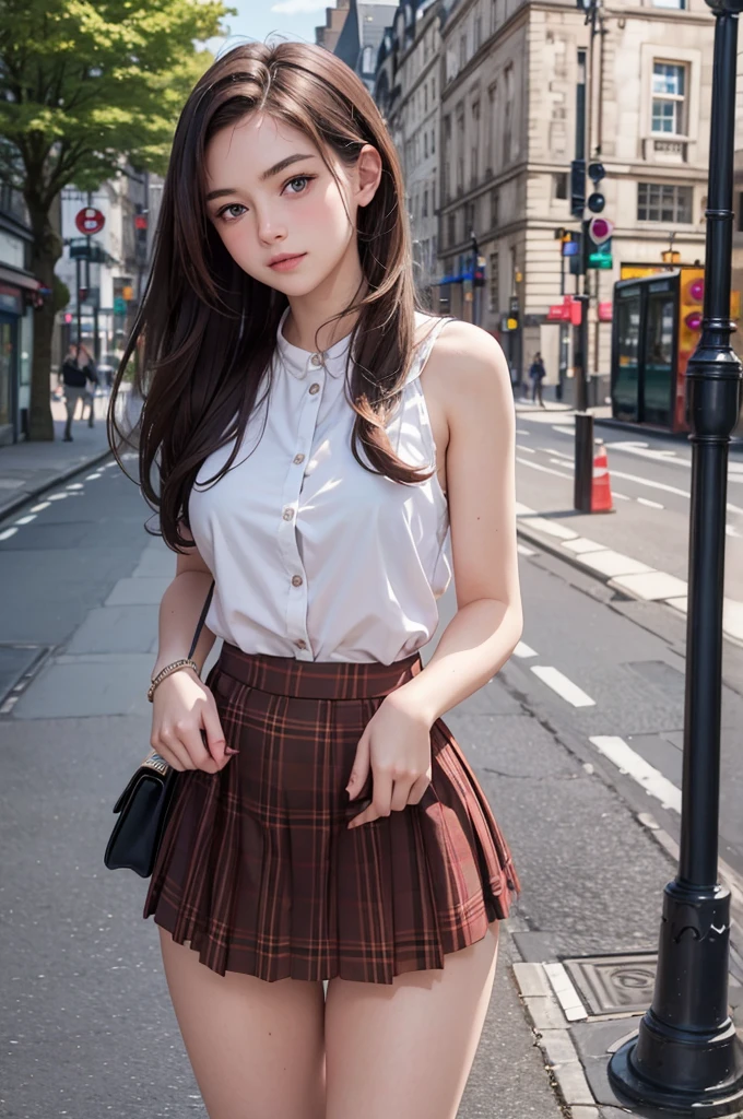 Photorealistic,masterpiece, best quality,ultra-detailed ,british girls,,((showing panties)),She takes great pleasure in showing off her panties to viewer,skirt lift,brown hair,unique fashion,very happy,very slutty,Scotland,avenue of Edinburgh,