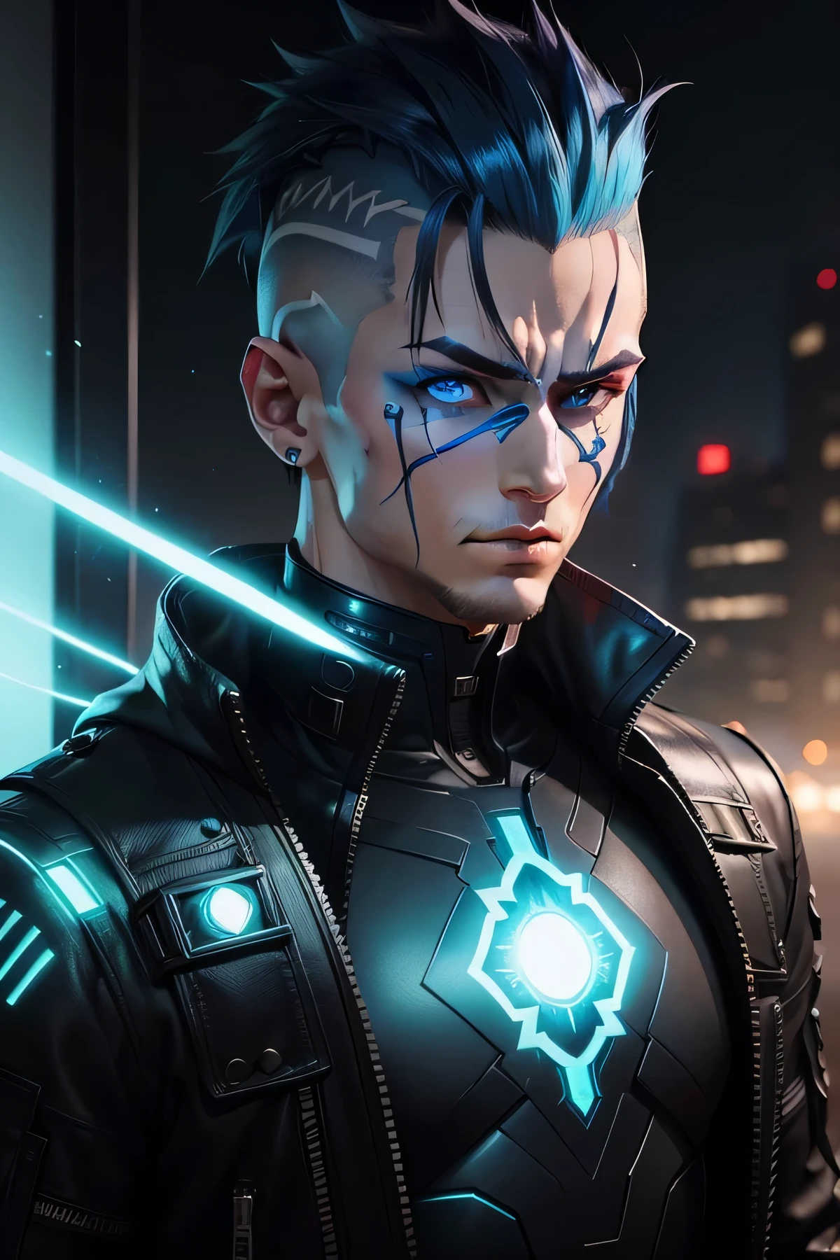 Cyberpunk Male Netrunner with Glasses Mature Bodyweight Suit