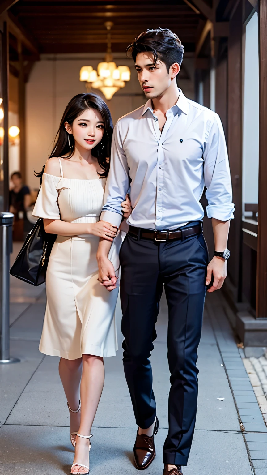 Couple on a date at a resort、Handsome Men and Beautiful Women