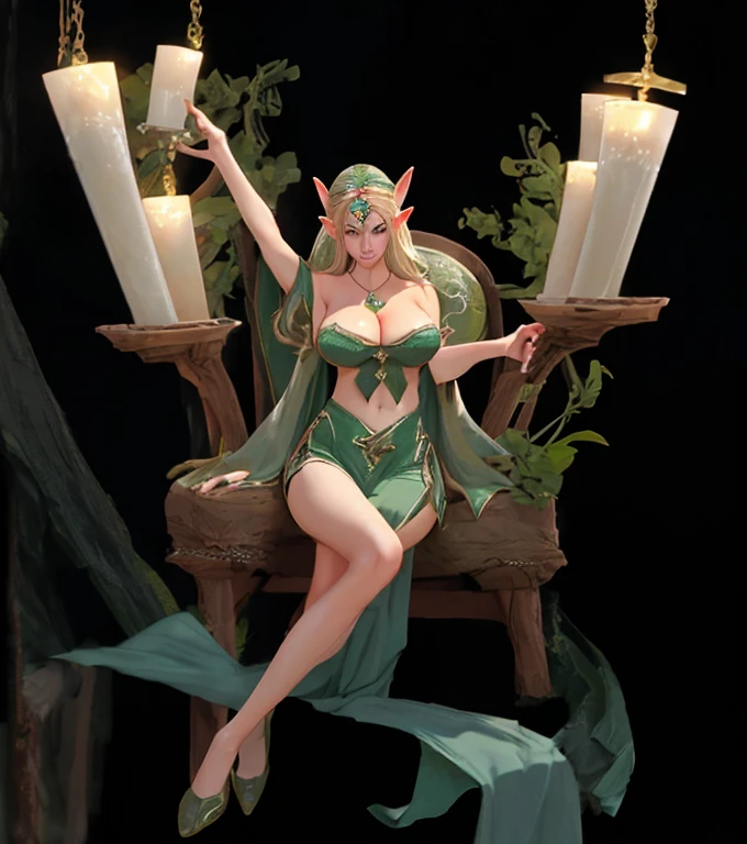 Elf Beauty,Big Breasts, Showing cleavage