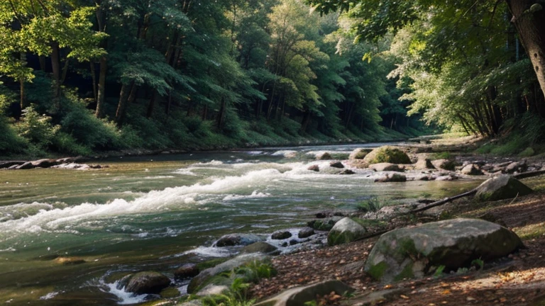 Beautiful forest and river side , relaxing