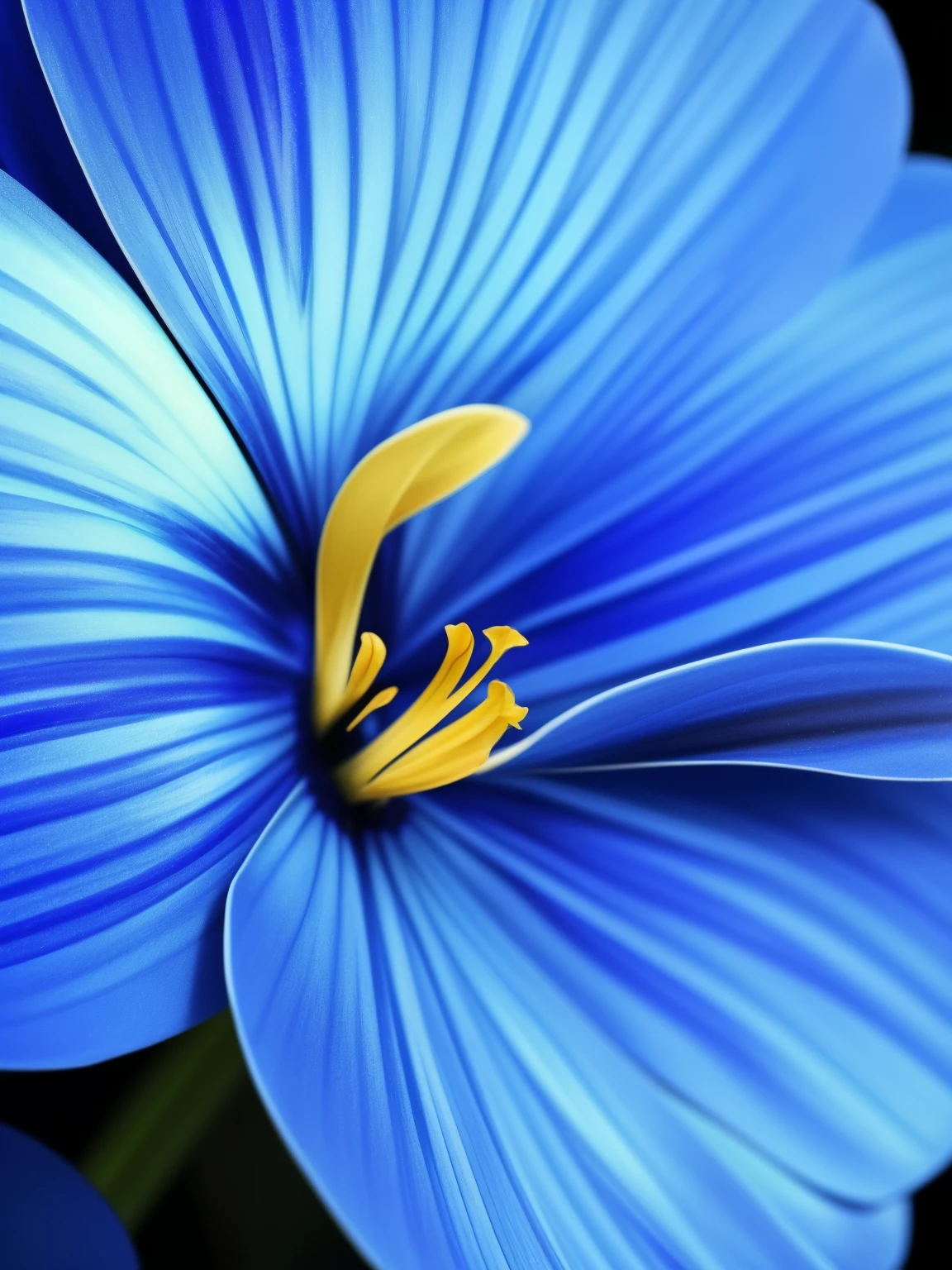 a close up of a blue flower with a budding, rich blue colors, beautiful black blue yellow, vibrant blue, beautiful detail and color, rich blue color, blues. beautiful, blue and black color scheme)), beautiful!!!!!!!!!, orchid, glowing blue, rich azure tones, vibrant but dreary blue, blue flowers, beautiful flower, an orchid flower, beautiful detail