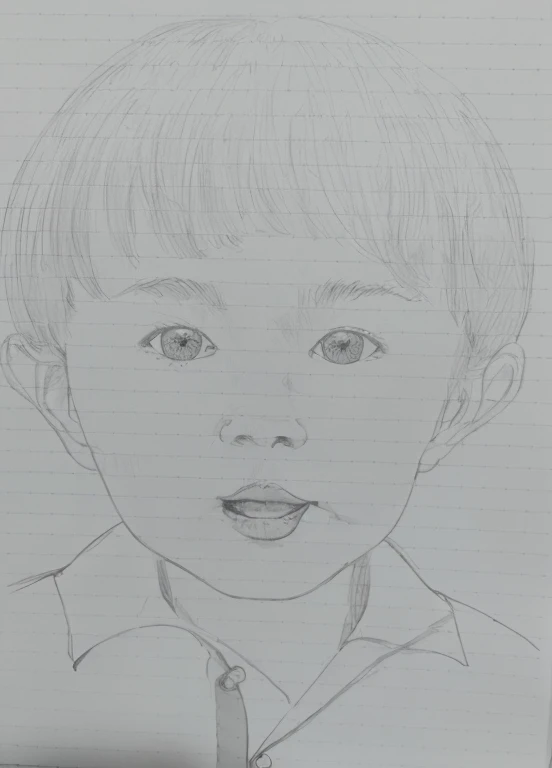 Family photo、Creates plump cheeks。3 year old boy toddler smile、Generate realistic black and white photos、Creates a more beautiful lower lip。realistically generated、realistically generated。