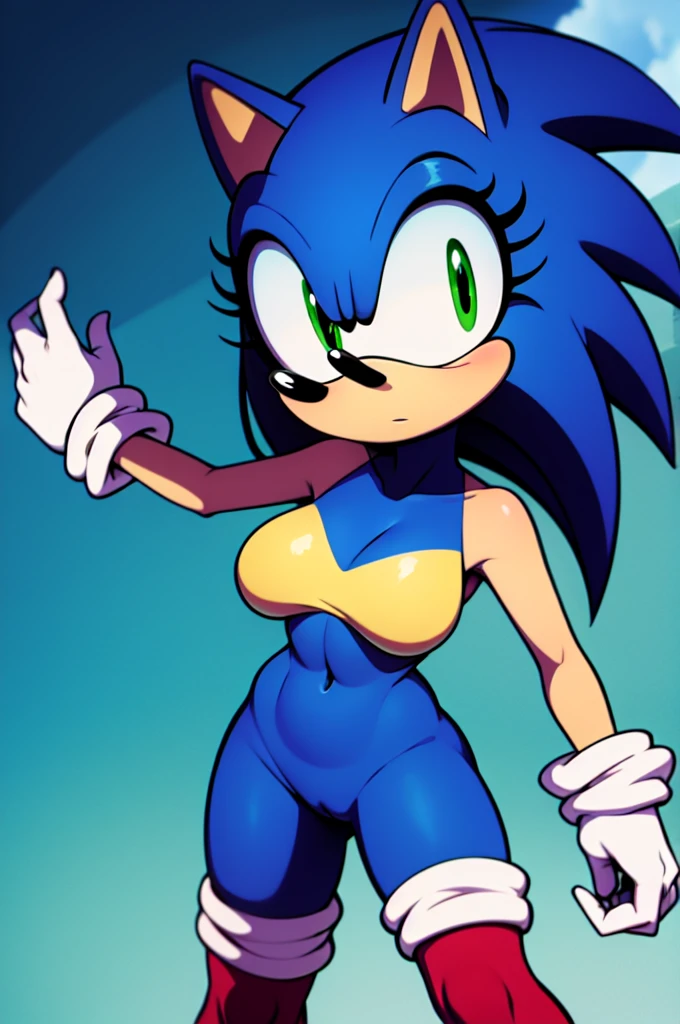 female sonic reimagined as a furry gyaru sonique