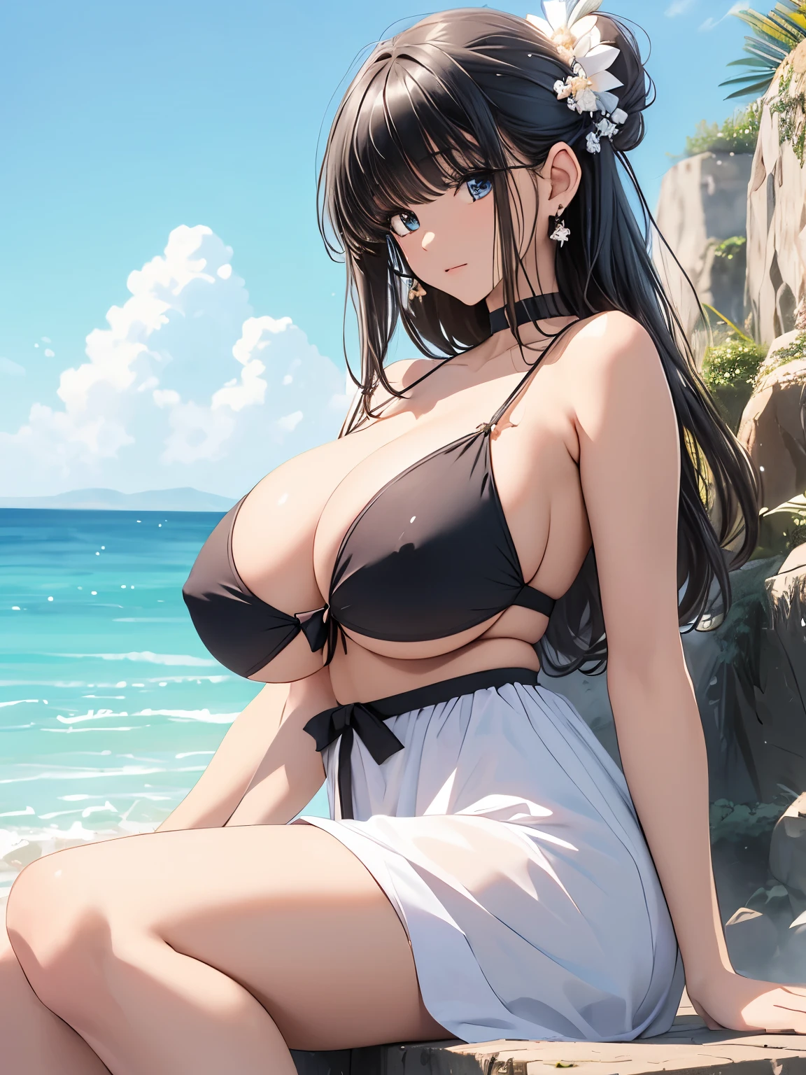 (((masterpiece))), (((High resolution)))、(((8K quality)))、(((Perfect Face)))、Looking at the camera, ((Top quality eyes)), (Detailed face), (Detailed Texture), ((Big Tits:1.5)), Swimwear