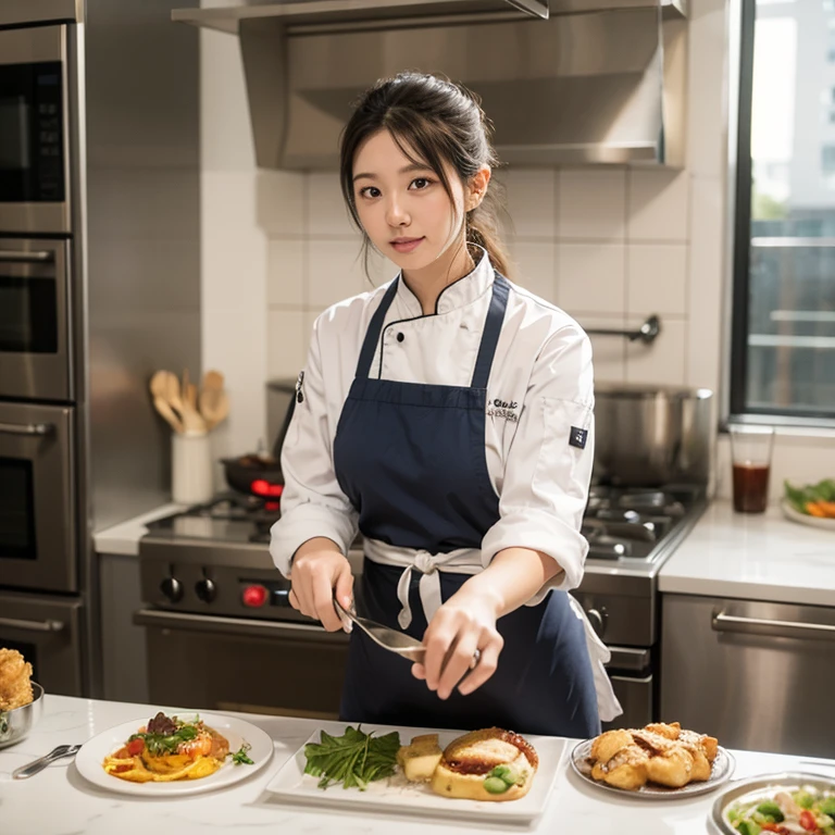 (chef-d'artwork, best quality , High resolution:1.2), (photo realistic:1.2), (complexe et beau:1.2) , detailed light, Bright light, (colorful and dynamic angle), tir du haut du corps, photographie de mode, 1 fille, tenue acmm ls, wearing a white acmm print with a little pink flower top with buttons, manches longues, porter une longue jupe moulante rose acmm, poser pour une photo, cheveux longs et raides, regard taquin, regardant avec une expression enjouée et taquine, arouse curiosity and'attraction, attractif, en plein air, paysage, Traditional media, ciel, jour, fond de photo, EMPLACEMENT DANS LE MONDE RÉEL,