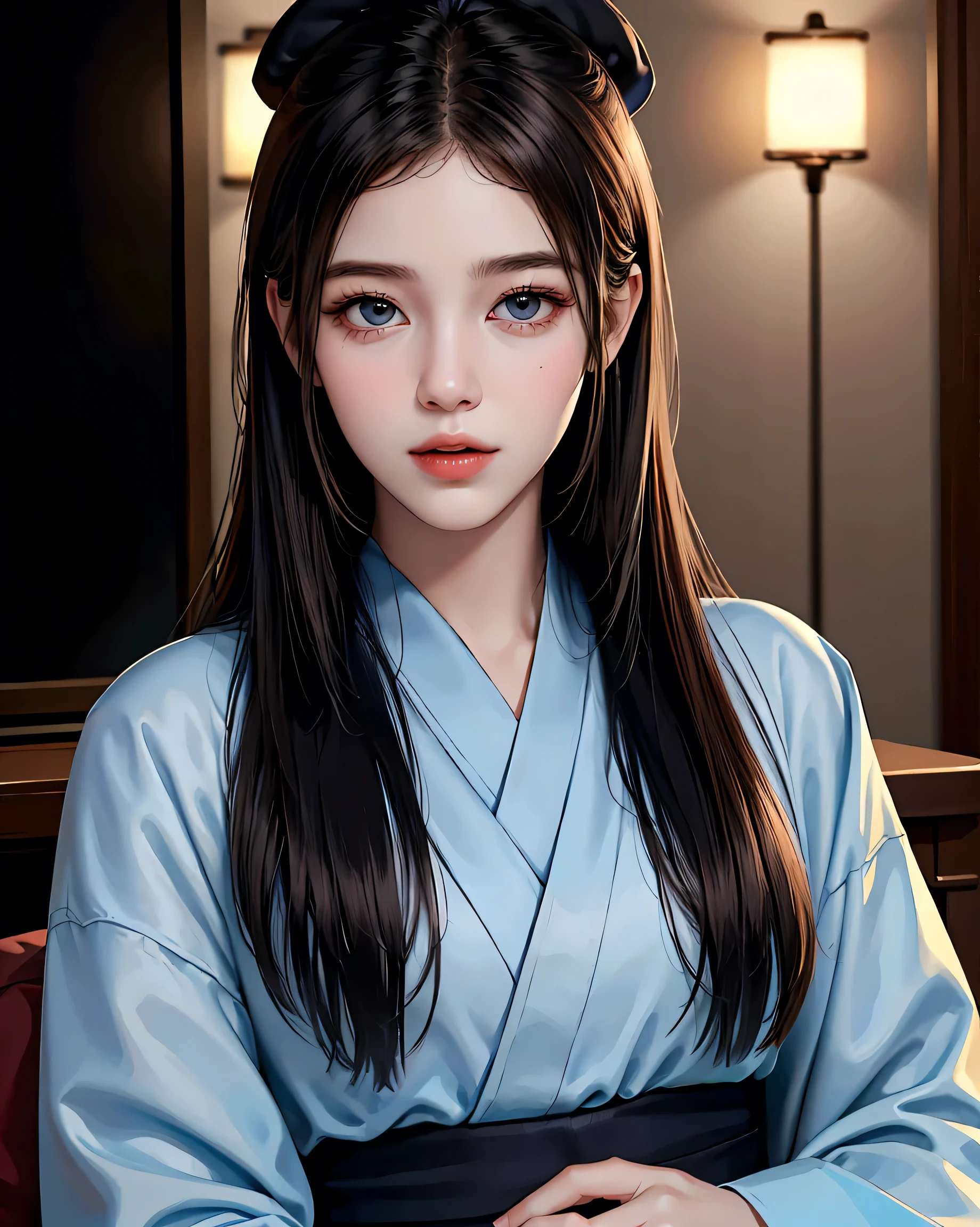 ((highest quality, 8k, masterpiece: 1.3)), Sharp focus: 1.2, (Super beautiful face: 1.0), (Glowing Skin: 1.0), Realistic photos, Black Hair, Realistic students, Cinema Lighting, Highly detailed eyes and face, Cinema Lighting,  (Cowboy Shot: 1.0),  (kimono, Similarly, heart: 1.15),　(Cute Korean Actresses), Originally, classic bodysuit