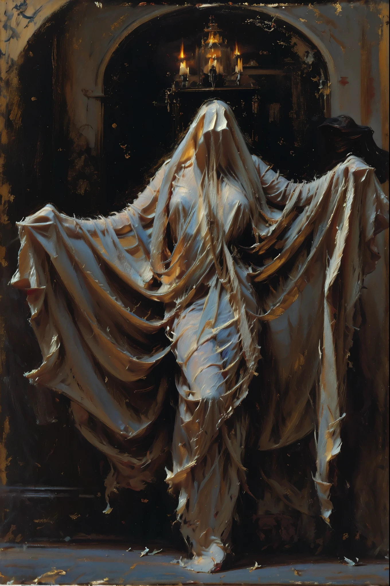 (AOC:1.1), bragas, from behind, encorvado, Caderas anchas, muslos gruesos, Oil painting, by sargent