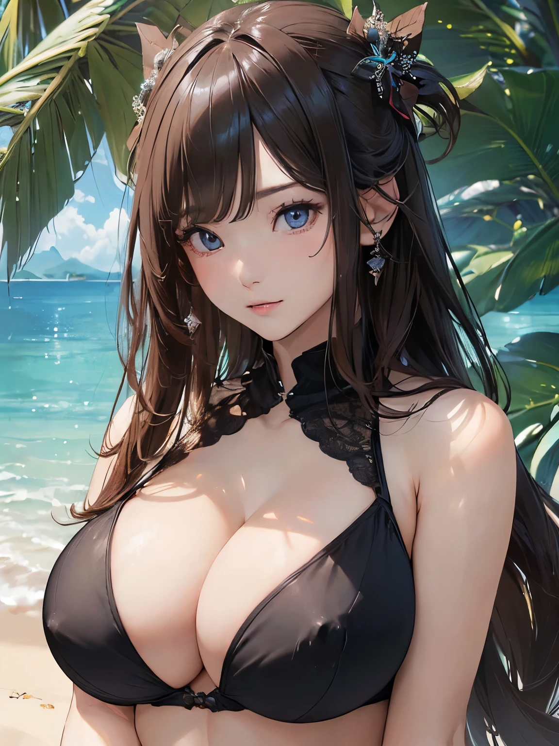 (((masterpiece))), (((High resolution)))、(((8K quality)))、(((Perfect Face)))、Looking at the camera, ((Top quality eyes)), (Detailed face), (Detailed Texture), ((Big Tits:1.5)), Swimwear