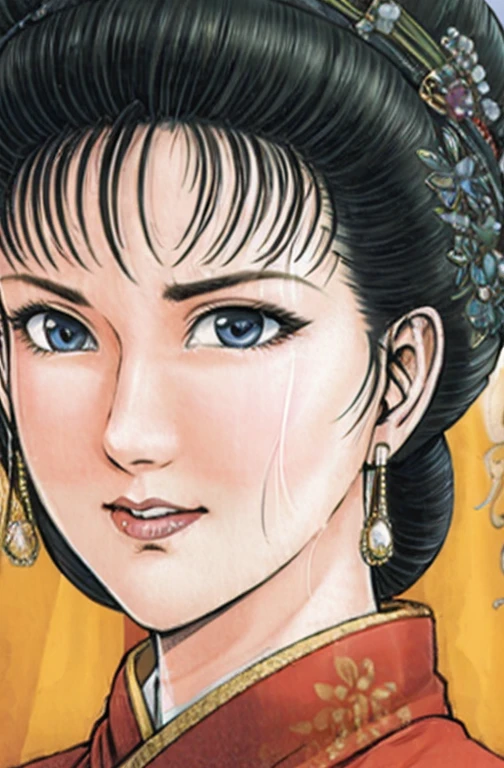 (best quality), (very aesthetic), (ultra-detailed), (best illustration),NSFW,a mature female,Perfect Face,Suikoden,Mrs. Lin,(full_nude),(full_body),big breast,big nipple,red cheek,(troubled face),Sweating,skinny, take off chinese traditional clothes,chinese traditional style bed,