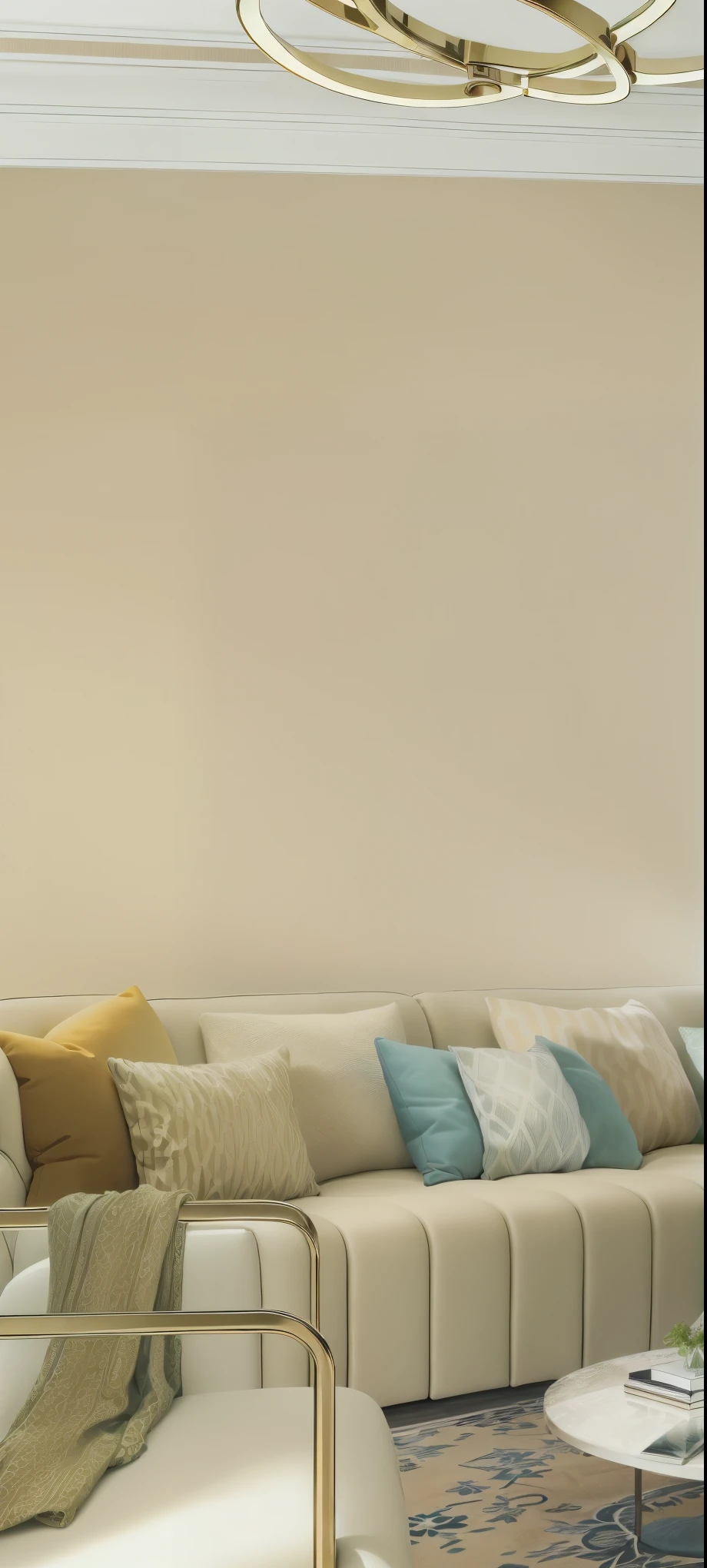There is a living room with a sofa, Chair, and a table, Living room background, Lounge Background, Living room wall background, Personal room background, Beige color scheme, sand colored walls, Cream Room, Solid color background, cozy Living room background, Interior design background, Beige and dark colors, Interior background, Full view blank background, Background Image, Solid color background