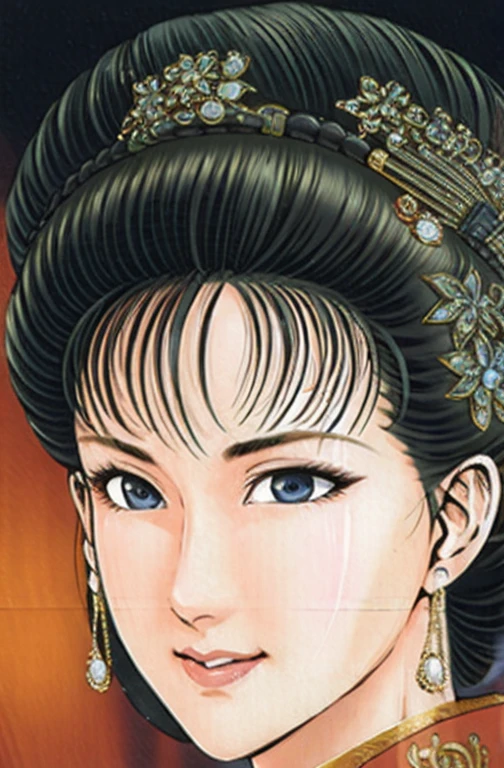 (best quality), (very aesthetic), (ultra-detailed), (best illustration),NSFW,a mature female,Perfect Face,Suikoden,Mrs. Lin,(full_body),big breast,red cheek,Sweating,skinny, chinese traditional clothes,chinese traditional style bed,Has a surprised look on his face