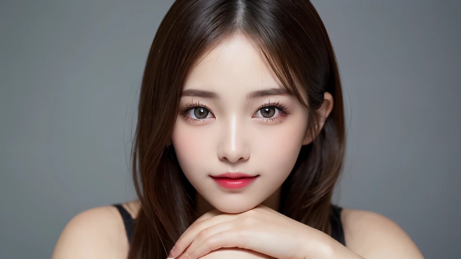 on the table, best quality, shape, Super detailed, Finely, high resolution, 8k wallpaper, 完璧なダイナミックな構shape, Beautiful and delicate eyes, Medium Length Hair, Small Breasts, Natural lipstick, Casual sexy pose,Smile,20 year old girl、midnight、Beautiful and detailed face、Perfect beautiful face,big eyes、original photo、Use the whole body to express female posture、Beautiful and delicate eyes、Small face、Beautiful duplex、Facelift and style,skirt、Beautiful golden ratio face,Long hair