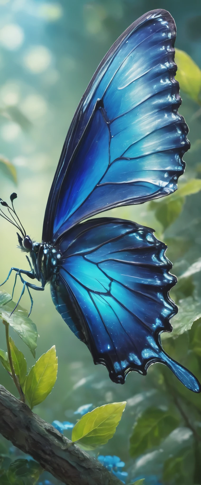 1 blue butterfly
