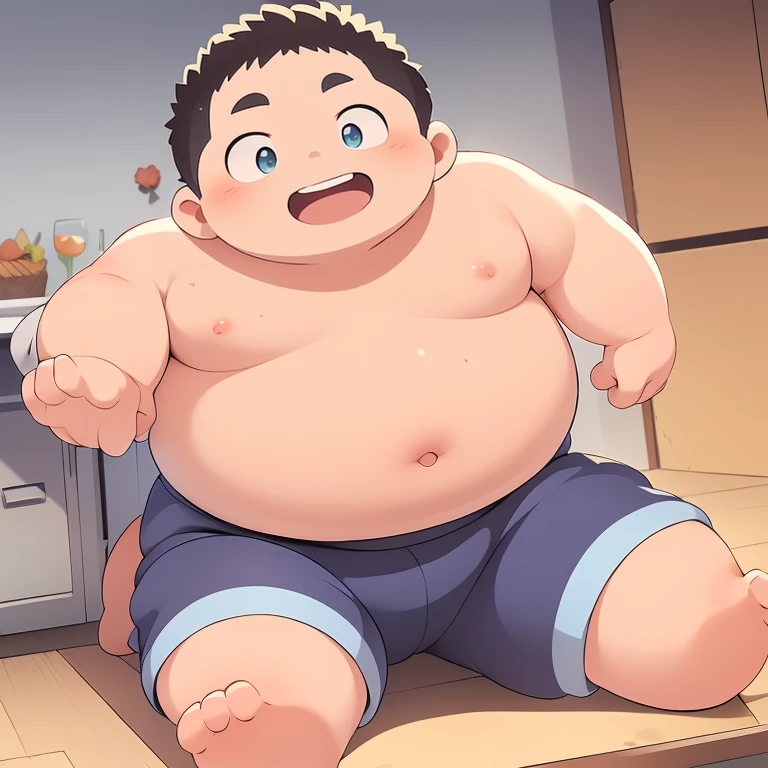 Chubby, fat, voluptuous, male, anime, illustration