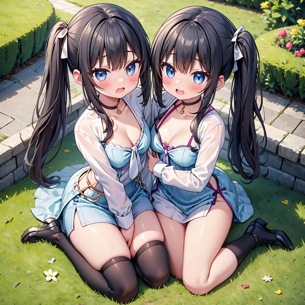 highest quality,wonderful,finely,extremely detailed CG Unity 8K wallpaper, (Stand in line:1.2), (3 girls, cute eyes, Black Hair, side ponytail, clothed), (sparkling eyes:1.2), (small breasts), (wariza:1.4), (cleavage), (open mouth:1.1), (long tongue:1.1), (mouth drool:1.1), (black stockings:1.1),(Thighs:1.2),(Waistline:1.1),(Waistline), (From above:1.4)