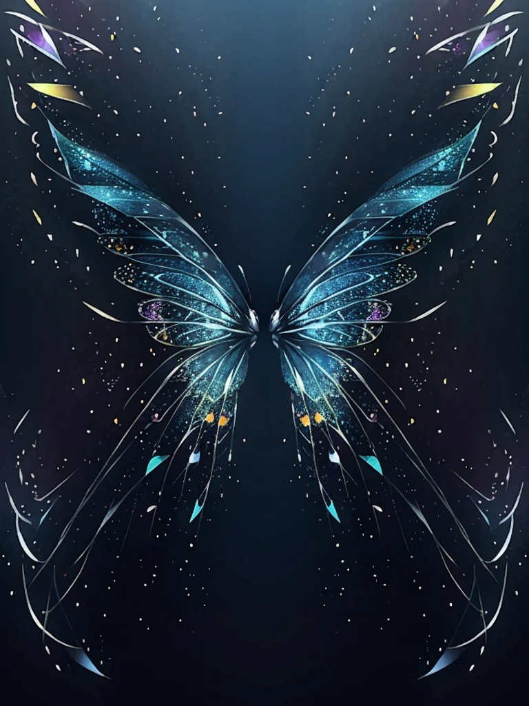 Basket color butterfly with gorgeous wings of a butterfly perfect symmetry detailed abstract art illustration transparent basket ice crystal style fantasy art high detail digital art, Beautiful digital art work