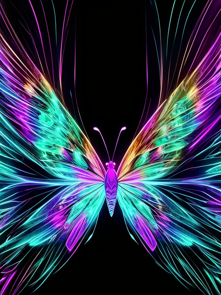 Basket color butterfly with gorgeous wings of a butterfly perfect symmetry detailed abstract art illustration transparent basket ice crystal style fantasy art glow bright high detail digital art, Beautiful digital art work