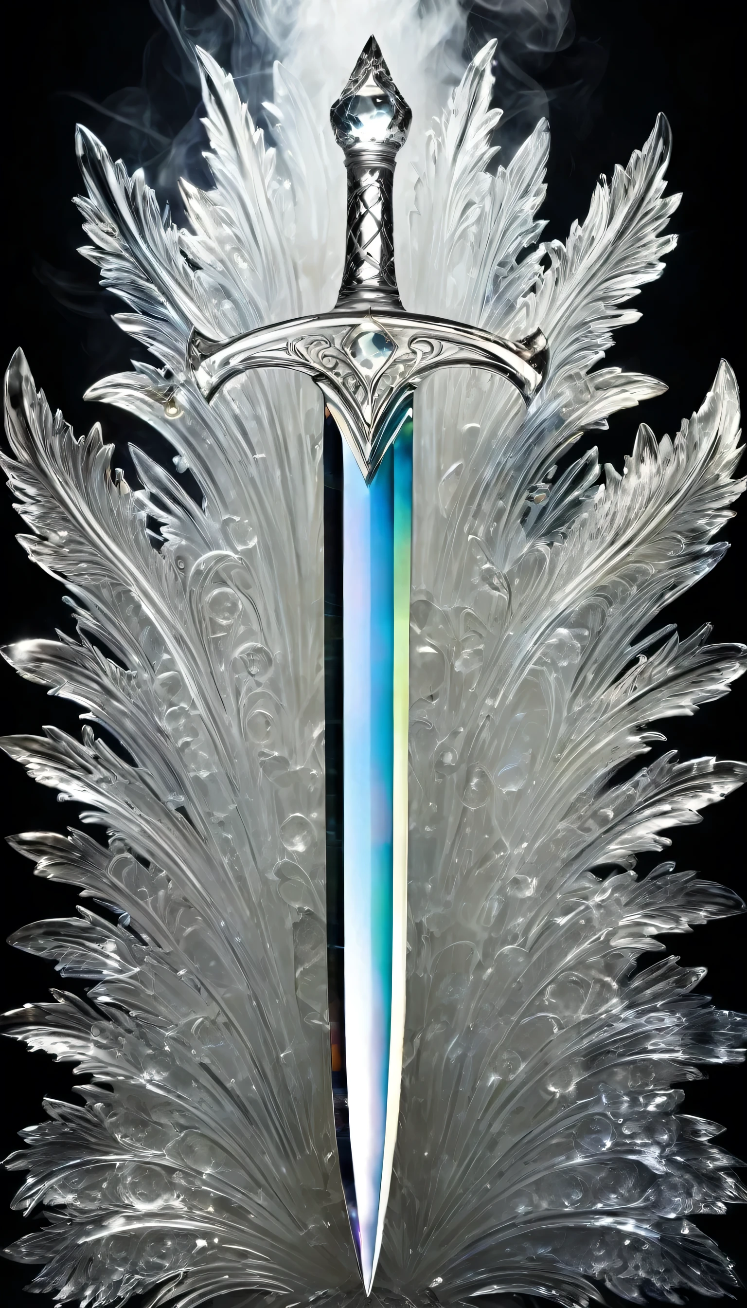 A glass sword, sparkling reflections, Dazzling