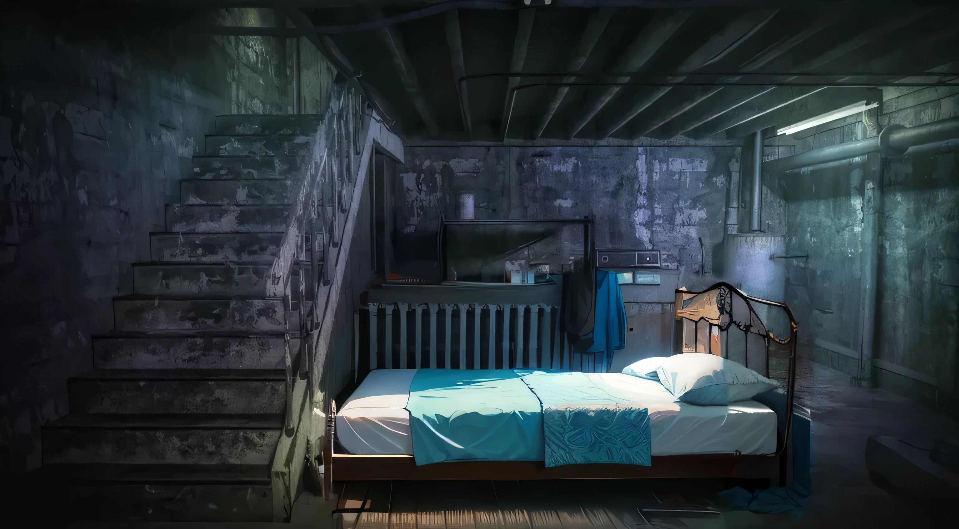 Single bed,Bed facing the camera