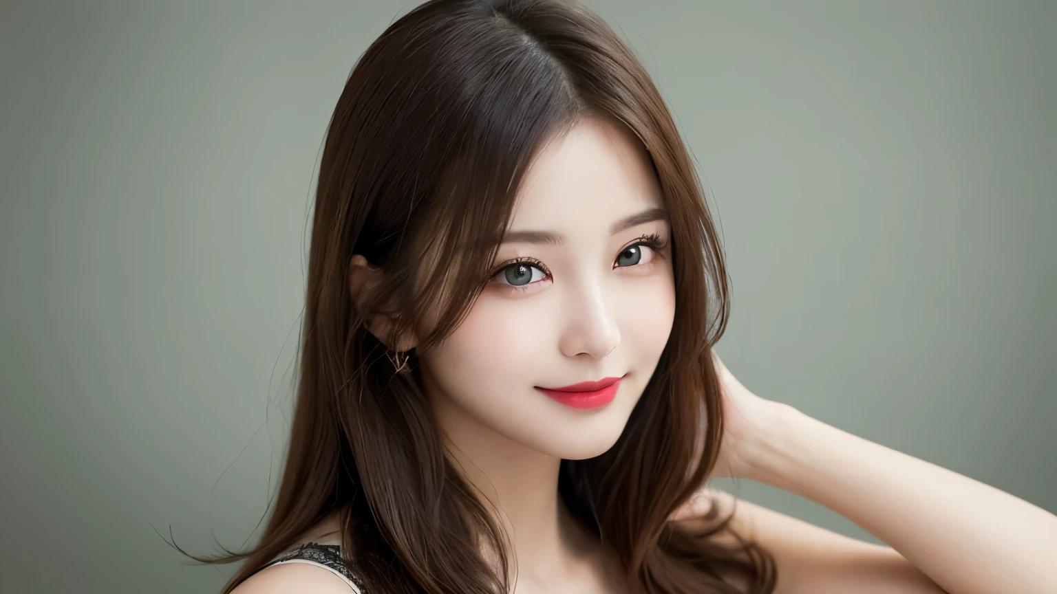 on the table, best quality, shape, Super detailed, Finely, high resolution, 8k wallpaper, 完璧なダイナミックな構shape, Beautiful and delicate eyes, Medium Length Hair, Small Breasts, Natural lipstick, Casual sexy pose,Smile,20 year old girl、midnight、Beautiful and detailed face、Perfect beautiful face,big eyes、original photo、Use the whole body to express female posture、Beautiful and delicate eyes、Small face、Beautiful duplex、Facelift and style,skirt、Beautiful golden ratio face,Long hair