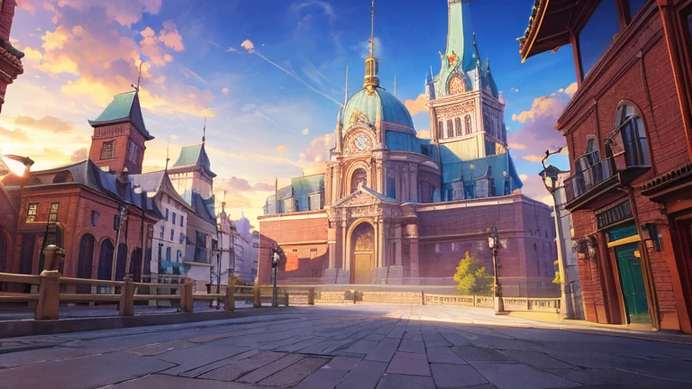 Anime Style,highest quality, masterpiece,fantastic townscape,  Fantasy, Brick,Fantastic background, classical