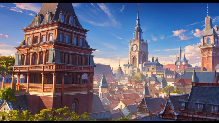 Anime Style,highest quality, masterpiece,fantastic townscape, Fantasy, Brick,Fantastic background, classical