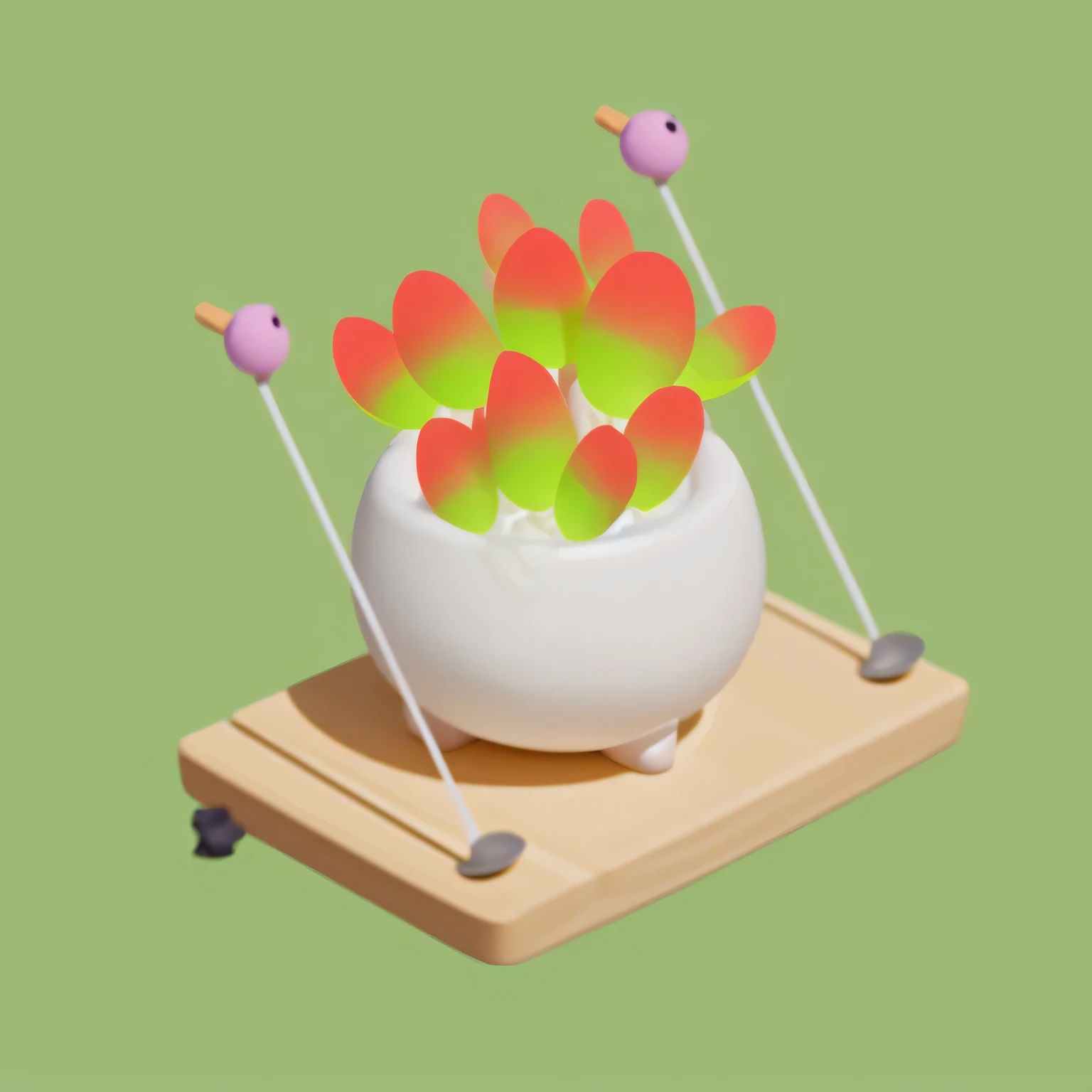 A bowl of fleshiness、，European and American cartoon style，Pixar style