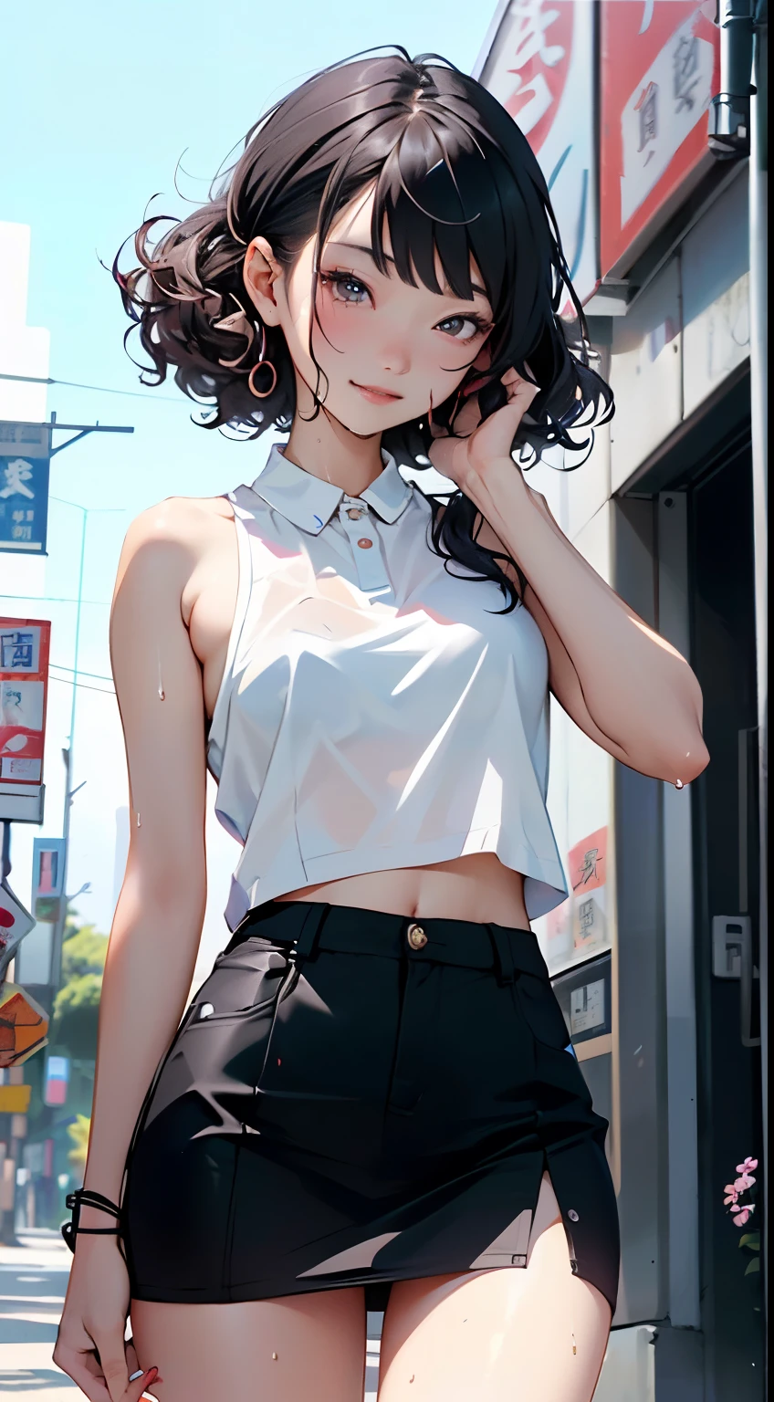 Girl YouTuber,(((1 girl))),((extremely 可愛of and beautiful 绿色of curly-haired girl)),
(Short chest:1.4),Big Ass,(((绿色of curly hair:1.35,very curly hair,Colored undercoat,Ear breathing,short hair))),(((绿色of_Eye:1.3))),intricate Eye,beautiful detailed Eye,symmetrical Eye,big Eye:1.3,((胖of)),(((有光澤of皮膚:1.5,明亮of皮肤: 1.5,Skin tanned,有光泽of皮肤,very 有光泽of皮肤,闪亮of身体,Plastic Glitter Skin,exaggerated 有光泽of皮肤,发光of皮肤,wet legs))),詳細of身體,(详细of脸),
可愛of,放荡of,诱人of,of,(((National Science Foundation))),
Absolute opportunity,暴露of衣服,Show Skin,((Carnival Mini Skirt,Visible thong strap,White Loose-Fit Tank Top with Anime Art Print)),((Wet clothes,复杂of服装,复杂of衣服)),
(Dynamic poses:1.0),尴尬of,(Center,Scale to Fit,Rule of Thirds),
夜晚of海邊賽博龐克城市, 有明亮of霓虹燈和黑暗of暴風雨雲和水坑, landscape:1.25,
art photography,(sldr拍攝of照片),high resolution, 锐利of焦点, (Ultra Detailed, Very detailed), (逼真of艺术品:1.37),(Very detailed CG unity 8k wallpaper),((Synthwave background theme)),(((鲜艳of色彩))),(错综复杂of背景),(masterpiece),(最好of质量),