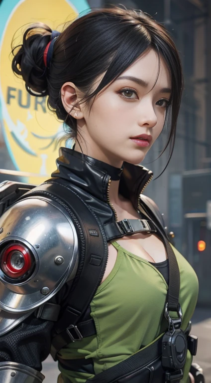 Beautiful surreal photos:Japanese cyberpunk female smile cute, Wear (((Cyberpunk Armor))), (((combat sling))), Invisible cyberpunk hairstyle, Elegant Posture, Cyberpunk street background, Abstract Beauty, Almost perfect, pure forms, Golden Ratio, Minimalism, concept art, author:Brian Froud、Carne Griffiths 和 Wadim Kashin, Intricate details, 8k post production, high resolution, Super Detail, Popular on artstation, Clear focus, Studio Photos, Intricate details, Very detailed, author:Greg Rutkowski