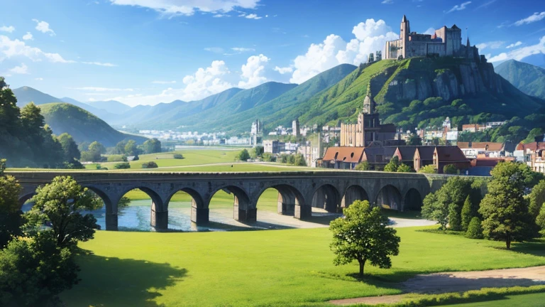 Anime Style,highest quality, masterpiece,fantastic townscape, Fantasy, Brick,Fantastic background, classical