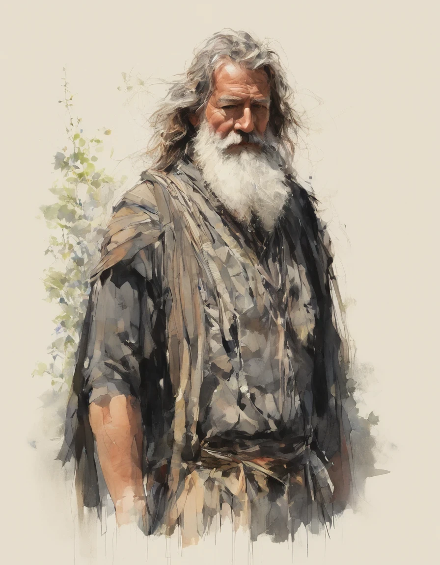 in style of Bruce Munro , character concept design, half body