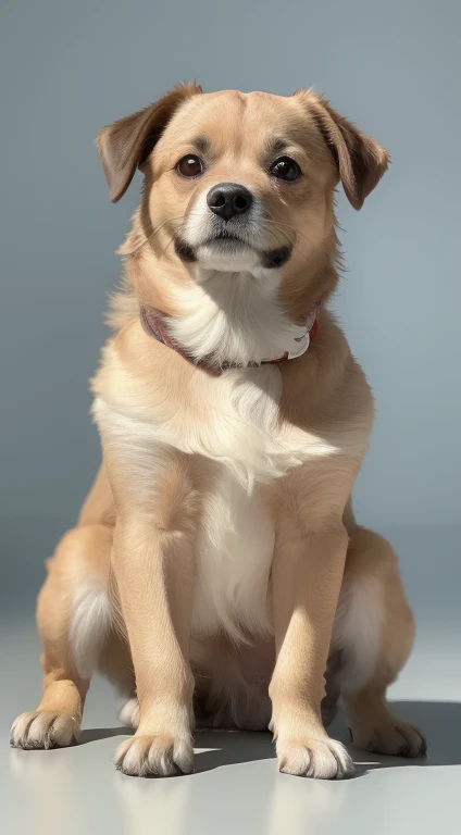 Criar logotipo vetorial, cachorro, face frontal, delineado, design centrado, Leonardo Diffusion Reference, Reference in the middle of the journey, 8K resolution, Graphics engine 5, Imagem 3D, quadro completo,real