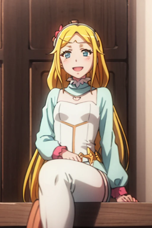 ((highest quality)), ((masterpiece)), (be familiar with), Perfect Face, indoor, Bedroom, Watching the audience,
One woman, Lana Thielle Chardron Lyle Weisself,
Open Mouth, Ecstatic expression, blush, smile,
Small breasts, Flat Chest, Young Girl, , , Girl,
Long Hair, Golden Hair, Light blue eyes, Long Hair,
Leg spread,