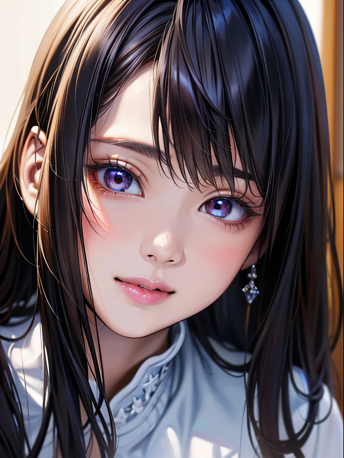 ((highest quality)),(超A high resolution),(Very detailed),(Detailed Description),((The best CG)),(masterpiece),super precision art、(highest quality、8k、32k、masterpiece)、(Realistic)、(Realistic:1.2)、(High resolution)、Very detailed、Very beautiful face and eyes、1 female、((Narrow eyes、Droopy eyes:1.4、fine grain))、Tight waist、Delicate body、(highest quality、Attention to detail、Rich skin detail)、(highest quality、8k、Oil paint:1.2)、Very detailed、(Realistic、Realistic:1.37)、Bright colors