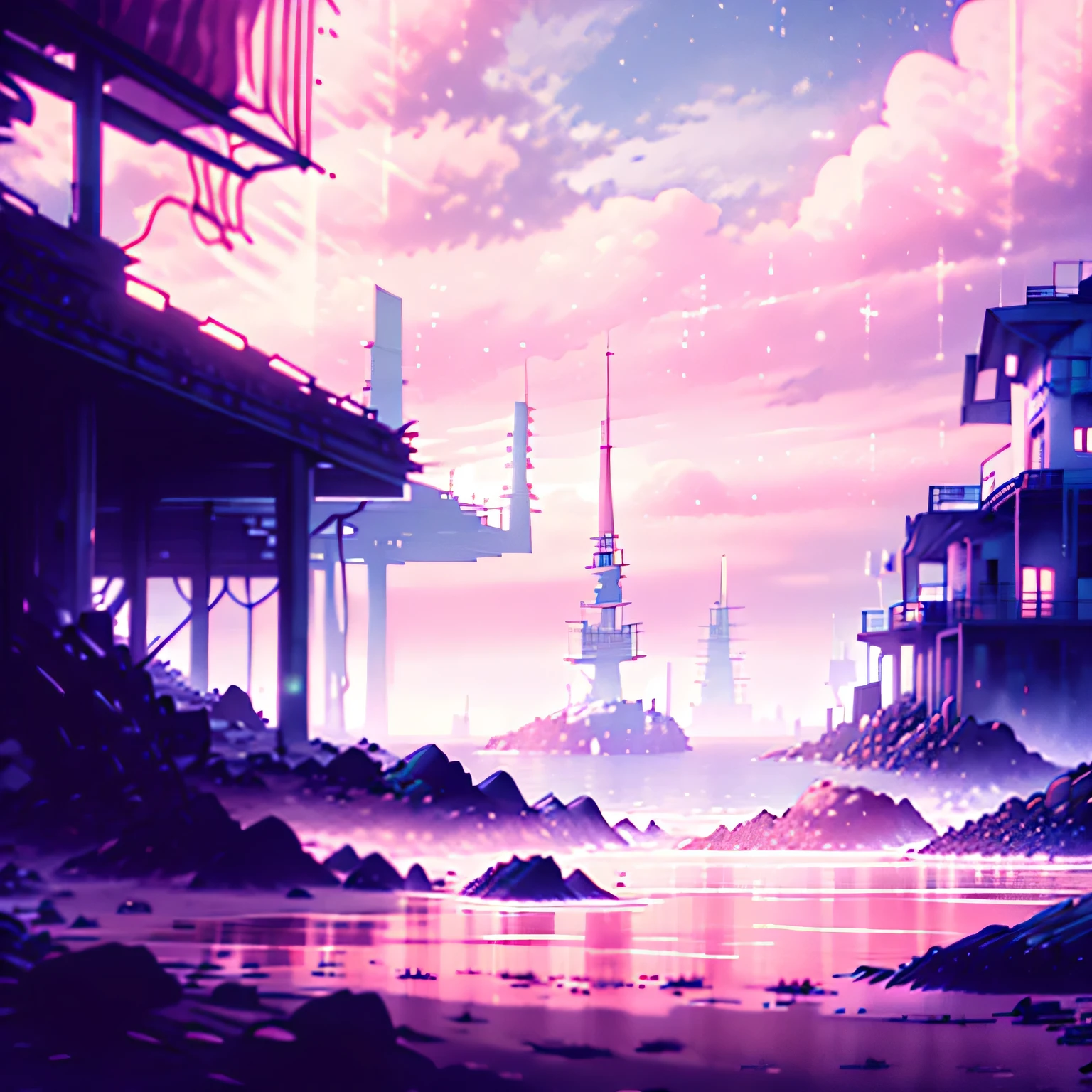 Artistic Image prompt structure:"Create a serene anime-style scene featuring a calm lofi boy running joyfully on the beach. Envision a tranquil setting with soft sandy shores, gently lapping waves, and a colorful sunset painting the sky in hues of pink and orange. Play with pastel colors and gentle gradients to evoke a sense of tranquility and nostalgia. Capture the boy in mid-run, with his hair tousled by the breeze and a peaceful expression on his face. Utilize elements like seashells, palm trees, and distant sailboats to enhance the beachside ambiance. Consider incorporating whimsical details such as seagulls soaring overhead or a sandcastle being built nearby to add to the scene's charm. Opt for a style that embraces the warmth and simplicity of lofi aesthetics, inviting viewers to unwind and immerse themselves in the peaceful moment. Seek inspiration from artists known for their ability to create captivating anime-style scenery on platforms like Behance and Art Station."Art Styles