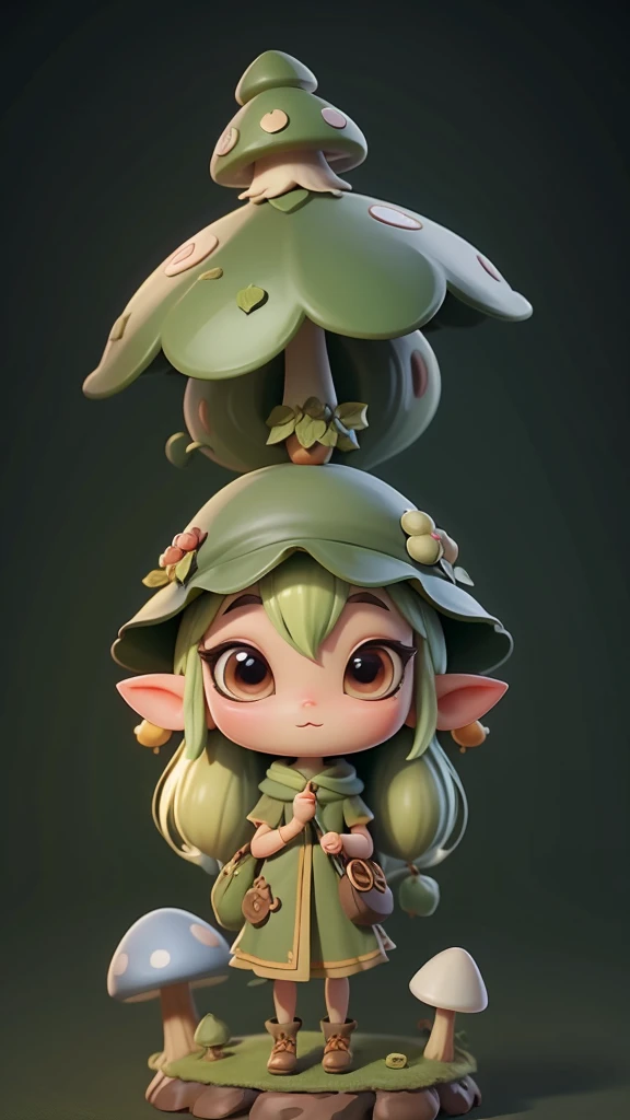 The art of math、Personification of mushroom elves、Yuru Chara Style、The hat is very distinctive、lol、Wear a bell