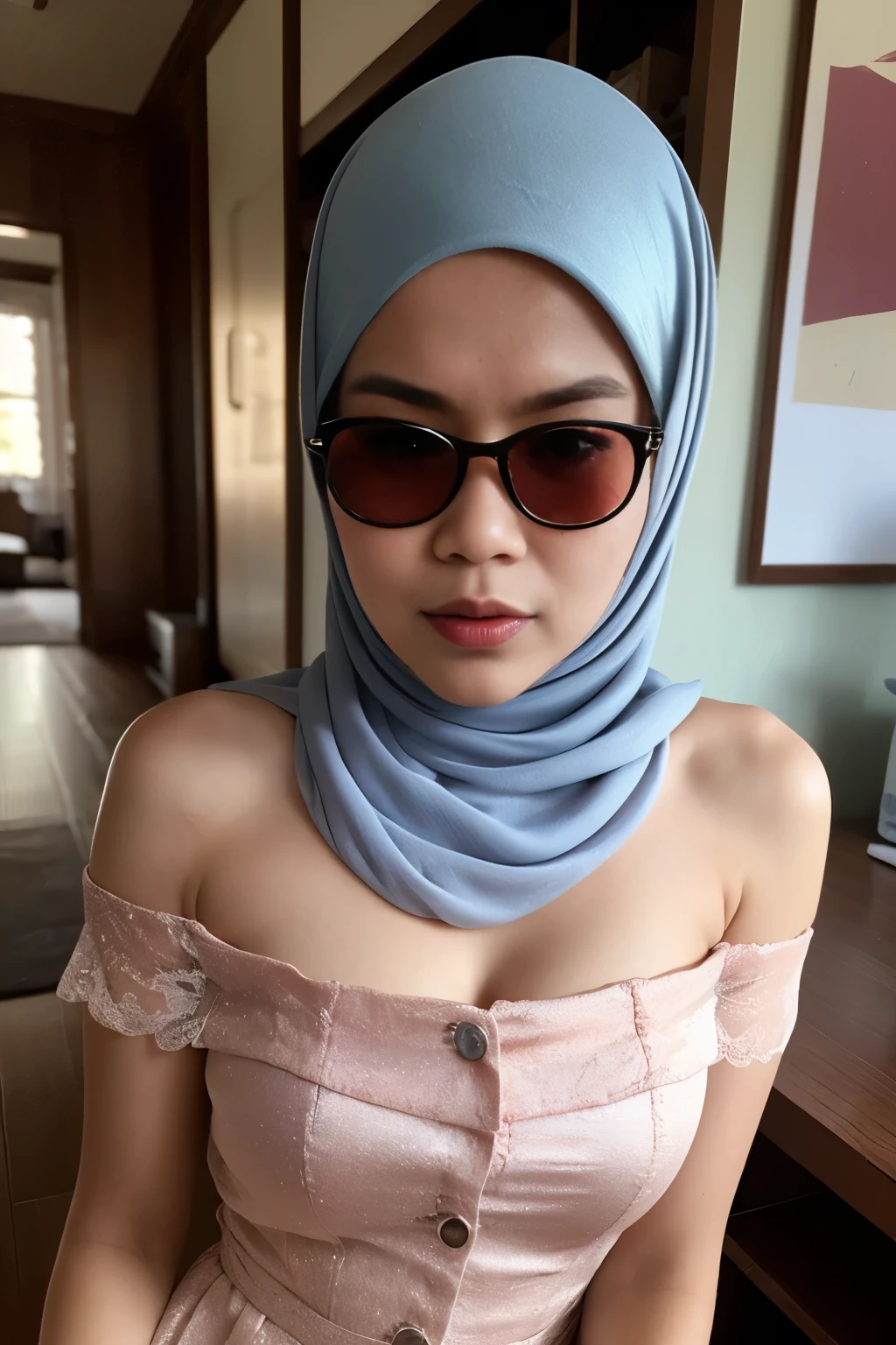 ((Colourful)), ((Big Tits:0.1)), ((Flat Chest:1)), Wear sunglasses and act like Rosyam, ((Closed Eyes)), (((Strapless Colourful Flat Chest))), Naked, Angry pose, Angry face, (((HIJAB MALAY GIRL))), masutepiece, High quality, UHD 45K, Realistic face, Realistic skin feeling , A Japanese Lady, 8 years old, , Very cute and baby-like face, (((FLAT CHEST))), (MATRIX WORLD), ((look In front at the camera and SADNESS)), ((())), (((CUTE GIRL))), ((PASTEL LIPS)), ((SATIN LACE)), ((CHUBBY)), ((UNDRESS)). Brown, Flat Chest, Wearing G-String. Sitting, from behind view up, seductive pose, (Small face)