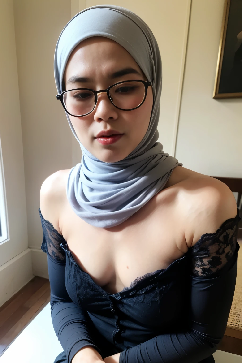 ((Colourful)), ((Big Tits:0.1)), ((Flat Chest:1)), Wear sunglasses and act like Rosyam, ((Closed Eyes)), (((Strapless Colourful Flat Chest))), Naked, Angry pose, Angry face, (((HIJAB MALAY GIRL))), masutepiece, High quality, UHD 45K, Realistic face, Realistic skin feeling , A Japanese Lady, 8 years old, , Very cute and baby-like face, (((FLAT CHEST))), (MATRIX WORLD), ((look In front at the camera and SADNESS)), ((())), (((CUTE GIRL))), ((PASTEL LIPS)), ((SATIN LACE)), ((CHUBBY)), ((UNDRESS)). Brown, Flat Chest, Wearing G-String. Sitting, from behind view up, seductive pose, (Small face)