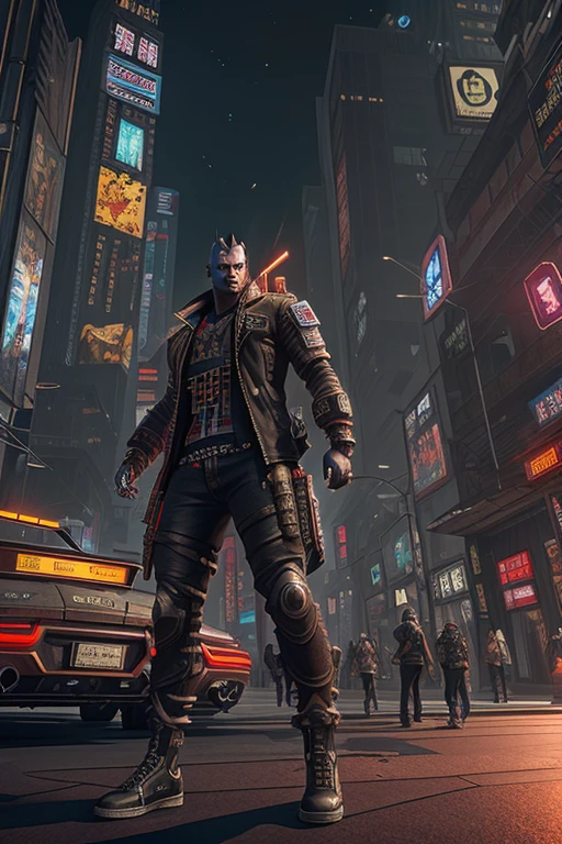 Best quality, 4k,3D, Unreal Engine, Cyberpunk, environment, evil, oni, darkness