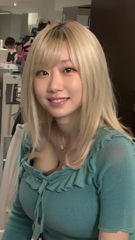 highest quality, Ultra-high resolution, Highly detailed skin, Physically Based Rendering, Look Down,(((A Japanese woman in her twenties leaning forward,、No bra, Large Breasts, I can see the nipples too, from the front))),(topless),(Beautiful background:1.2), (Cleavage), (smile:1.4), ((A shirt with a large open chest))