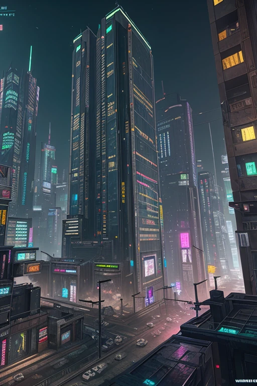 Best quality, 4k,3D, Unreal Engine, Cyberpunk, environment, cyberpunk city, night, monsters, darkness, nest