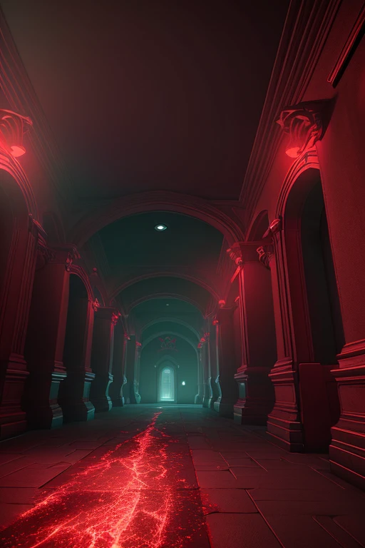 Best quality, 4k,3D, Unreal Engine, environment, evil , darkness, glowing red