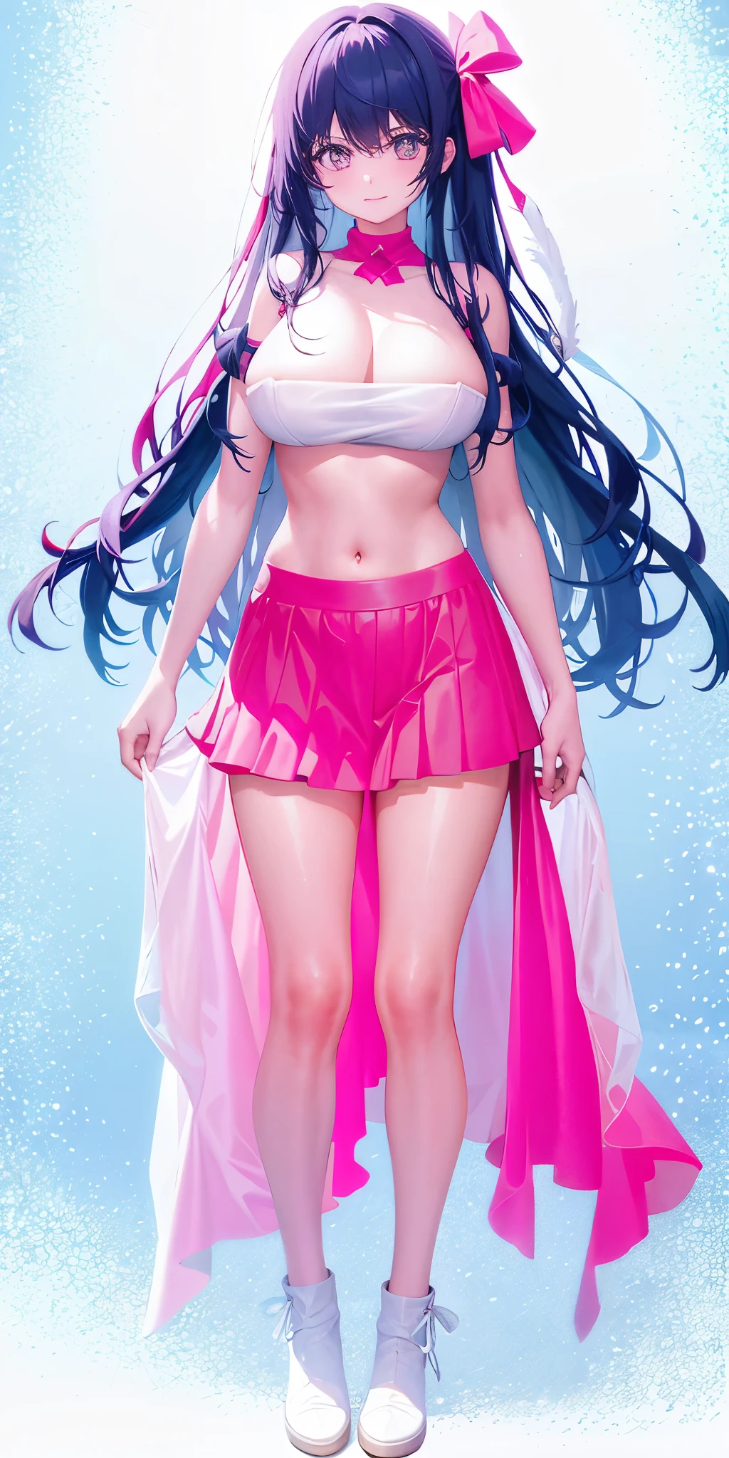 girl，Large Breasts，Long hair，Topless