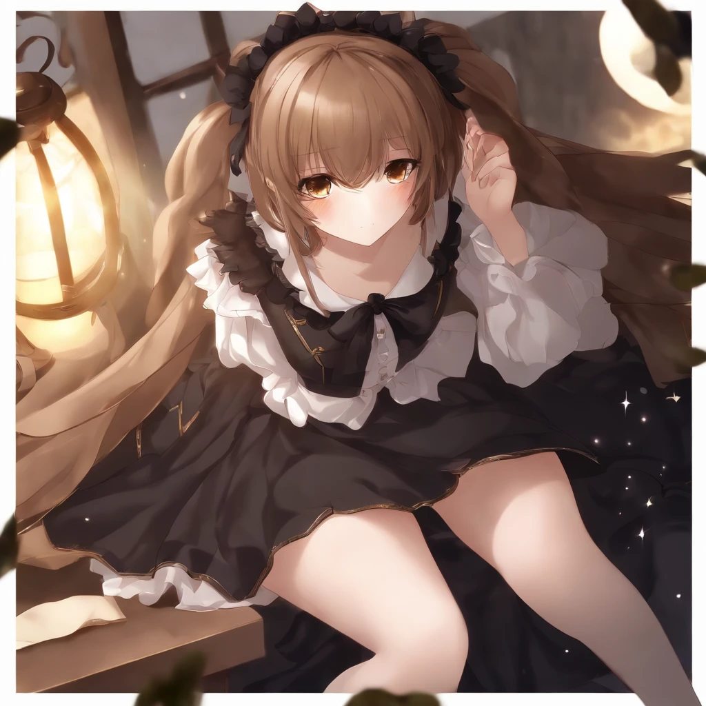 With corners、頭蓋骨が描かれたドレスを着たAnime Girls, ((Light brown hair))(Lori, gothic maiden Anime Girls, Cute anime waifu in a nice dress, Anime Moe Art Style, Anime Girls wearing a black dress, Nightcore, (Anime Girls), Anime Style 4k, Small curvaceous loli, High quality anime art style, Anime Girlss, demon Anime Girlss