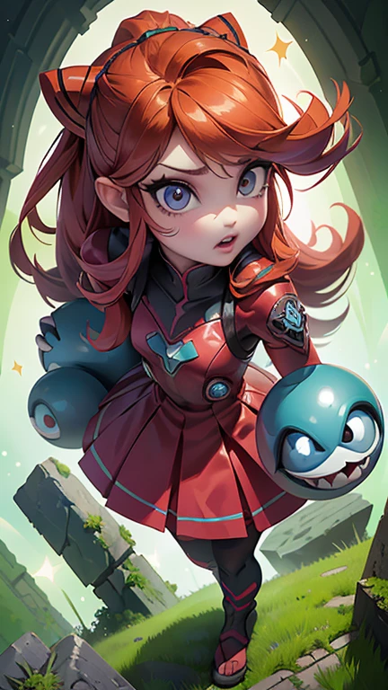 (calidad)), ((obra maestra)), (Aerial view),dynamic angle,ultra detallado, illustration, de cerca, directo, 1 chica, 
 ((Souryuu Asuka Langley, auriculares de interfaz, mono rojo 2.1) , rubio)),Her eyes shone like dreamer stars,(ojos brillantes:1.233),(ojos hermosos y detallados:1.1),(inexpresivo,boca cerrada),(de pie),
(piedras grandes:1.2),dreamer, [[dedos y manos delicados:0.55]::0.85],(detalle dedos),, (aztec background in ruins carnivorous plant 2.1), (ciberpunk 2.1) 