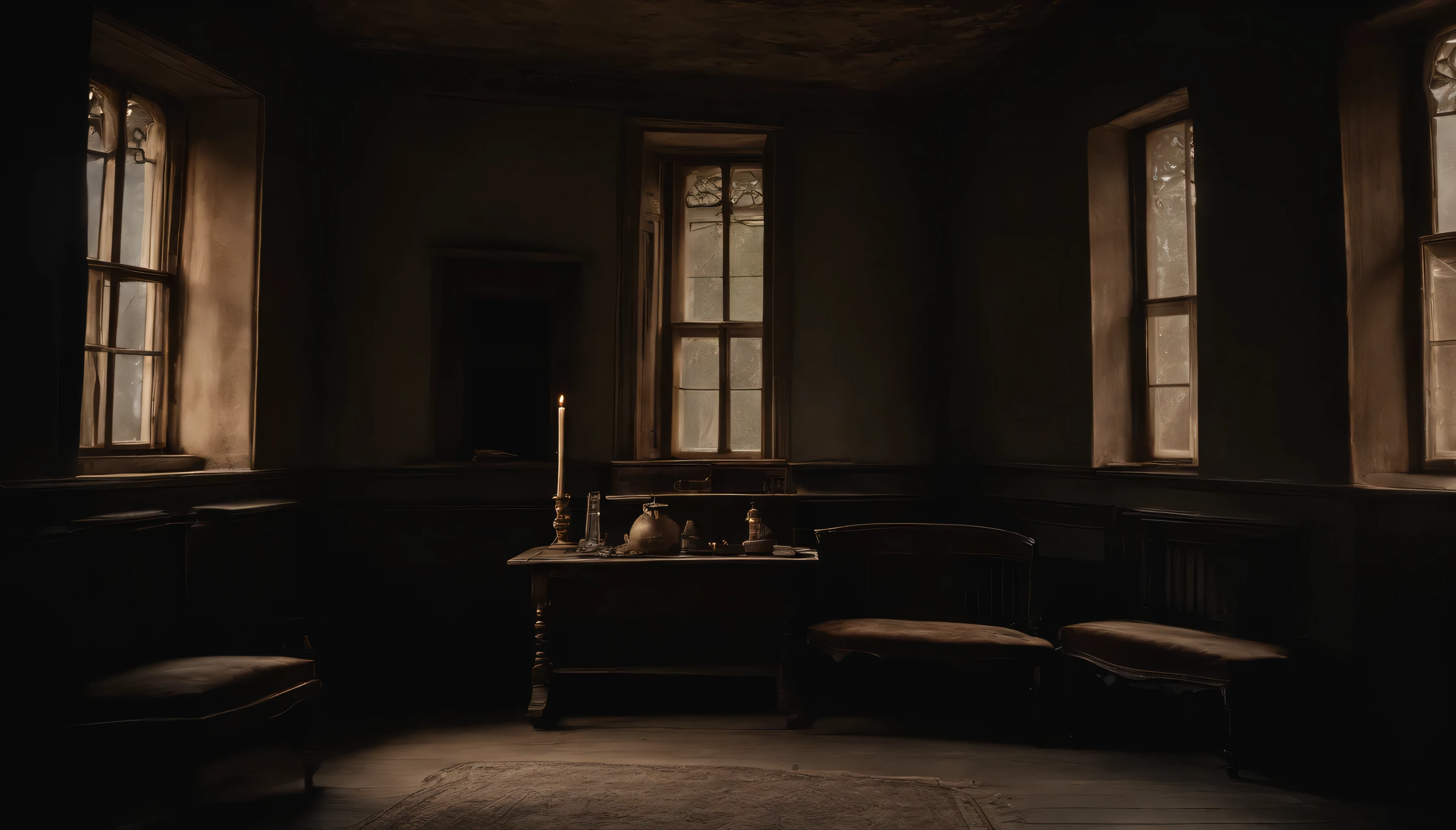 Denso, Extremely cold basement,Radiant light peeking through,mysterious atmosphere,Vintage style,heavy fog,Scary shadows,Old wooden furniture,Cobwebs,old pictures,Squeaky floors,Strange silence,Majestic architecture,Haunted vibrations,Feeling isolated,A subtle hint of danger,Pale color palette,An ethereal presence,Gothic elements,Beautiful sad,Rustic charm,Cracked walls,Winding stairs,Muffled footsteps,Mystical aura,Echoes whisper,Cold breath,Hidden secrets,Isolated corners,Feeling abandoned,A bit strange,Moderate lighting,Steeped in history,Imposing structure,Feeling uncertain,The shapes are barely visible,Great details,Vintage candlelight,Bone chilling,Lost in time,A mysterious stillness,Classic beauty,Freezing air,Intricate carvings.