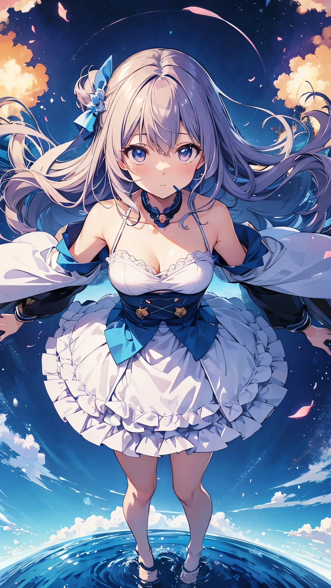 (Digital art like a movie: 1.3), high quality, Tabletop, 最high quality, Super Detail, figure, [4k digital art]!!、 Kyoto Animation Style, One Woman, clavicleの美しさ, clavicle, Light, Wanting, blue sky, positive, Challenge, motivation, shine, Dynamic Perspective、mofumofu、Embrace each other、Put the fluff in your mouth、、cute、blush、Oxytocin